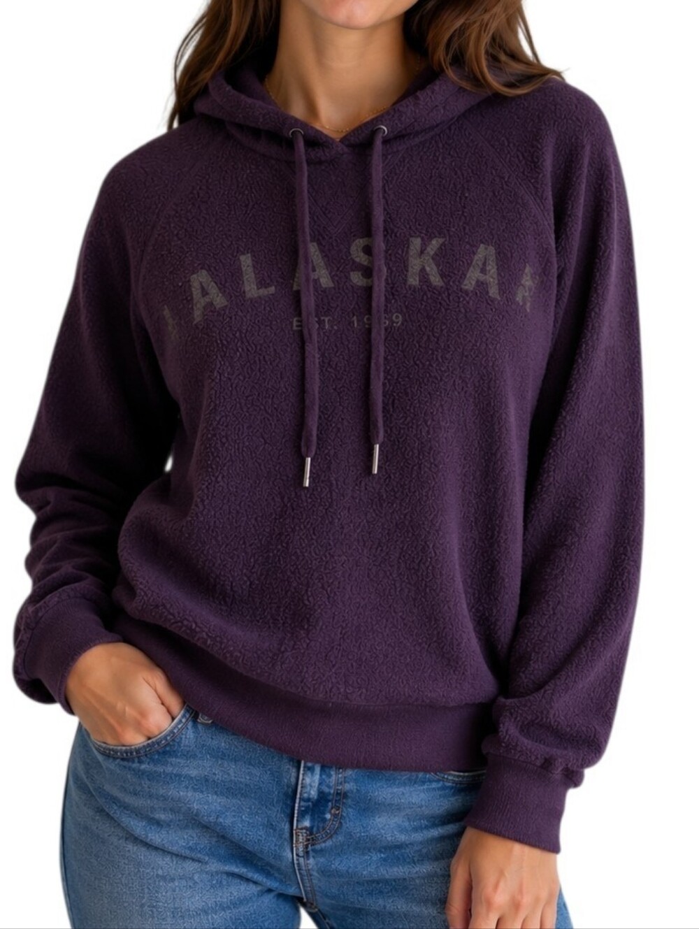 TechStyles Alaska Hoodie Women Small Purple Fleece Pullover